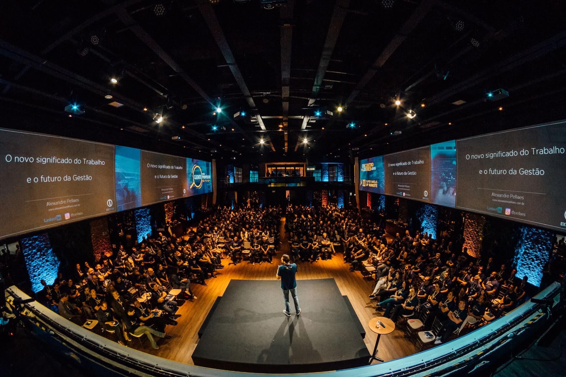 Speaker on stage during a corporate conference in Goa photographed by PK Photography